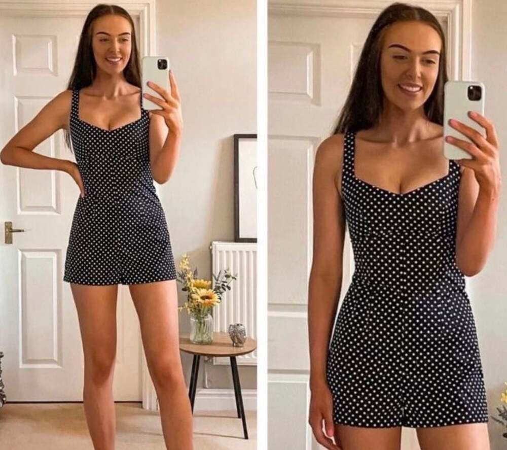 Zara Black and White Polka Dot Romper Playsuit Size M